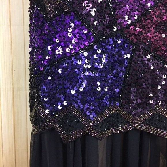 OLEG CASSINI Gatsby Style Beaded Silk Dress Size 4 - Picture 4 of 8